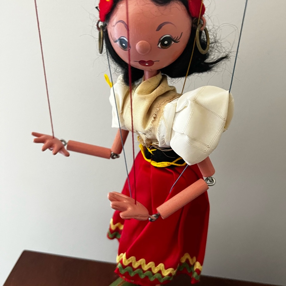 VINTAGE EUC Pelham Marionette Gypsy puppet. Made in England. Original box.